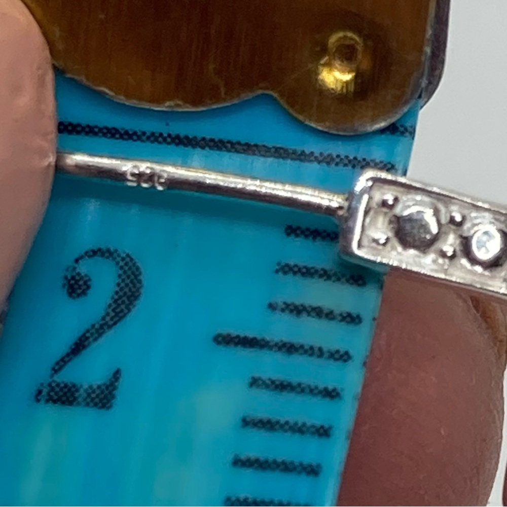 Vtg 925 Sterling Silver Cross Half Hoop Earrings | 20mm Hoops | 13mm Cross - Picture 7 of 8